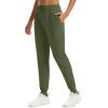 imageMAGCOMSEN Womens Fleece Lined Joggers High Waisted Water Resistant Thermal Winter Hiking Running Sweatpants with PocketsArmy Green