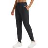 imageMAGCOMSEN Womens Fleece Lined Joggers High Waisted Water Resistant Thermal Winter Hiking Running Sweatpants with PocketsBlack