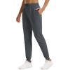 imageMAGCOMSEN Womens Fleece Lined Joggers High Waisted Water Resistant Thermal Winter Hiking Running Sweatpants with PocketsDark Grey