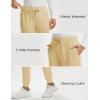 imageMAGCOMSEN Womens Fleece Lined Joggers High Waisted Water Resistant Thermal Winter Hiking Running Sweatpants with PocketsLight Khaki