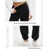 imageMAGCOMSEN Womens Fleece Lined Joggers Winter Baggy Sweatpants with Pockets Thermal High Waisted Casual Athletic PantsBlack