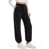 imageMAGCOMSEN Womens Fleece Lined Joggers Winter Baggy Sweatpants with Pockets Thermal High Waisted Casual Athletic PantsBlack