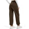imageMAGCOMSEN Womens Fleece Lined Joggers Winter Baggy Sweatpants with Pockets Thermal High Waisted Casual Athletic PantsDark Brown