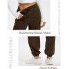 imageMAGCOMSEN Womens Fleece Lined Joggers Winter Baggy Sweatpants with Pockets Thermal High Waisted Casual Athletic PantsDark Brown