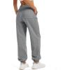 imageMAGCOMSEN Womens Fleece Lined Joggers Winter Baggy Sweatpants with Pockets Thermal High Waisted Casual Athletic PantsDark Grey