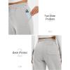 imageMAGCOMSEN Womens Fleece Lined Joggers Winter Baggy Sweatpants with Pockets Thermal High Waisted Casual Athletic PantsLight Grey