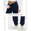 imageMAGCOMSEN Womens Fleece Lined Joggers Winter Baggy Sweatpants with Pockets Thermal High Waisted Casual Athletic PantsNavy