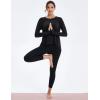 imageMAGCOMSEN Womens Long Sleeve Workout Shirts MoistureWicking Loose Fit Athletic Running Yoga Tops with Thumb HoleBlack
