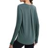imageMAGCOMSEN Womens Long Sleeve Workout Shirts MoistureWicking Loose Fit Athletic Running Yoga Tops with Thumb HoleGgreen