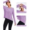 imageMAGCOMSEN Womens Long Sleeve Workout Shirts MoistureWicking Loose Fit Athletic Running Yoga Tops with Thumb HoleLightpurple
