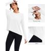 imageMAGCOMSEN Womens Long Sleeve Workout Shirts MoistureWicking Loose Fit Athletic Running Yoga Tops with Thumb HoleWhite