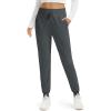 imageMAGCOMSEN Womens Fleece Lined Joggers High Waisted Water Resistant Thermal Winter Hiking Running Sweatpants with PocketsDark Grey