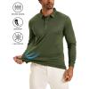 imageMAGCOMSEN Mens Polo Shirts Long Sleeve Golf Shirt Performance Quick Dry Moisture Wicking Casual Collared ShirtsArmy Green