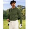 imageMAGCOMSEN Mens Polo Shirts Long Sleeve Golf Shirt Performance Quick Dry Moisture Wicking Casual Collared ShirtsArmy Green