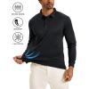 imageMAGCOMSEN Mens Polo Shirts Long Sleeve Golf Shirt Performance Quick Dry Moisture Wicking Casual Collared ShirtsBlack