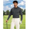 imageMAGCOMSEN Mens Polo Shirts Long Sleeve Golf Shirt Performance Quick Dry Moisture Wicking Casual Collared ShirtsDarkgrey