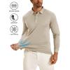 imageMAGCOMSEN Mens Polo Shirts Long Sleeve Golf Shirt Performance Quick Dry Moisture Wicking Casual Collared ShirtsKhaki