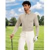 imageMAGCOMSEN Mens Polo Shirts Long Sleeve Golf Shirt Performance Quick Dry Moisture Wicking Casual Collared ShirtsKhaki