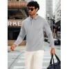 imageMAGCOMSEN Mens Polo Shirts Long Sleeve Golf Shirt Performance Quick Dry Moisture Wicking Casual Collared ShirtsLightgrey