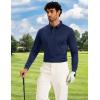 imageMAGCOMSEN Mens Polo Shirts Long Sleeve Golf Shirt Performance Quick Dry Moisture Wicking Casual Collared ShirtsNavy