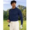imageMAGCOMSEN Mens Polo Shirts Long Sleeve Golf Shirt Performance Quick Dry Moisture Wicking Casual Collared ShirtsNavy