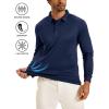 imageMAGCOMSEN Mens Polo Shirts Long Sleeve Golf Shirt Performance Quick Dry Moisture Wicking Casual Collared ShirtsNavy