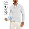 imageMAGCOMSEN Mens Polo Shirts Long Sleeve Golf Shirt Performance Quick Dry Moisture Wicking Casual Collared ShirtsWhite