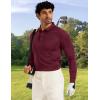 imageMAGCOMSEN Mens Polo Shirts Long Sleeve Golf Shirt Performance Quick Dry Moisture Wicking Casual Collared ShirtsWinered