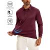 imageMAGCOMSEN Mens Polo Shirts Long Sleeve Golf Shirt Performance Quick Dry Moisture Wicking Casual Collared ShirtsWinered