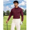 imageMAGCOMSEN Mens Polo Shirts Long Sleeve Golf Shirt Performance Quick Dry Moisture Wicking Casual Collared ShirtsWinered