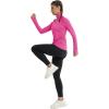 imageMAGCOMSEN Quarter Zip Pullover Women Fleece Shirt Thermal Long Sleeve Athletic Running Tops Thumb HoleRose Red