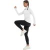 imageMAGCOMSEN Quarter Zip Pullover Women Fleece Shirt Thermal Long Sleeve Athletic Running Tops Thumb HoleWhite