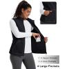 imageMAGCOMSEN Womens Fleece Vest Outerwear Sleeveless Lightweight Zip Jacket Warm Soft Hiking Running Vest Zipper PocketsBlack