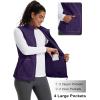 imageMAGCOMSEN Womens Fleece Vest Outerwear Sleeveless Lightweight Zip Jacket Warm Soft Hiking Running Vest Zipper PocketsDeep Purple