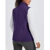 imageMAGCOMSEN Womens Fleece Vest Outerwear Sleeveless Lightweight Zip Jacket Warm Soft Hiking Running Vest Zipper PocketsDeep Purple