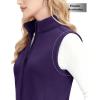 imageMAGCOMSEN Womens Fleece Vest Outerwear Sleeveless Lightweight Zip Jacket Warm Soft Hiking Running Vest Zipper PocketsDeep Purple
