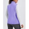 imageMAGCOMSEN Womens Fleece Vest Outerwear Sleeveless Lightweight Zip Jacket Warm Soft Hiking Running Vest Zipper PocketsLight Purple