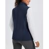 imageMAGCOMSEN Womens Fleece Vest Outerwear Sleeveless Lightweight Zip Jacket Warm Soft Hiking Running Vest Zipper PocketsNavy