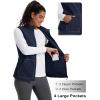 imageMAGCOMSEN Womens Fleece Vest Outerwear Sleeveless Lightweight Zip Jacket Warm Soft Hiking Running Vest Zipper PocketsNavy