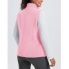 imageMAGCOMSEN Womens Fleece Vest Outerwear Sleeveless Lightweight Zip Jacket Warm Soft Hiking Running Vest Zipper PocketsPink