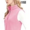 imageMAGCOMSEN Womens Fleece Vest Outerwear Sleeveless Lightweight Zip Jacket Warm Soft Hiking Running Vest Zipper PocketsPink