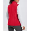 imageMAGCOMSEN Womens Fleece Vest Outerwear Sleeveless Lightweight Zip Jacket Warm Soft Hiking Running Vest Zipper PocketsRed