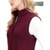 imageMAGCOMSEN Womens Fleece Vest Outerwear Sleeveless Lightweight Zip Jacket Warm Soft Hiking Running Vest Zipper PocketsWine Red