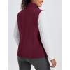 imageMAGCOMSEN Womens Fleece Vest Outerwear Sleeveless Lightweight Zip Jacket Warm Soft Hiking Running Vest Zipper PocketsWine Red