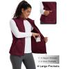 imageMAGCOMSEN Womens Fleece Vest Outerwear Sleeveless Lightweight Zip Jacket Warm Soft Hiking Running Vest Zipper PocketsWine Red