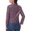 imageMAGCOMSEN Womens Leather Casual Jacket Lightweight Faux Leather Fall Spring Biker Vintage JacketsPurple