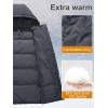imageMAGCOMSEN Womens Winter Down Puffer Coats with Hood Long WaterResistant Padded Warm Jackets Fashion OuterwearDark Grey