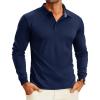imageMAGCOMSEN Mens Polo Shirts Long Sleeve Golf Shirt Performance Quick Dry Moisture Wicking Casual Collared ShirtsNavy