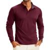 imageMAGCOMSEN Mens Polo Shirts Long Sleeve Golf Shirt Performance Quick Dry Moisture Wicking Casual Collared ShirtsWinered