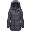 imageMAGCOMSEN Womens Winter Down Puffer Coats with Hood Long WaterResistant Padded Warm Jackets Fashion OuterwearDark Grey
